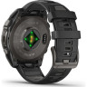 Смарт-часы Garmin Fenix 8 – 47 мм, AMOLED Sapphire, титан с DLC-покрытием Carbon Gray и силиконовым ремешком черного/серого цвета