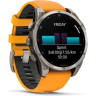 Смарт-часы GARMIN FENIX 8 – 47 мм, AMOLED Sapphire, титан с силиконовым ремешком цвета Spark Orange/Graphite