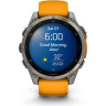 Смарт-часы GARMIN FENIX 8 – 47 мм, AMOLED Sapphire, титан с силиконовым ремешком цвета Spark Orange/Graphite