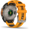 Смарт-часы GARMIN FENIX 8 – 47 мм, AMOLED Sapphire, титан с силиконовым ремешком цвета Spark Orange/Graphite
