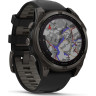 Смарт-часы GARMIN FENIX 8 – 47 мм, Solar Sapphire, титан с DLC-покрытием Carbon Gray и силиконовым ремешком черного/серого цвета