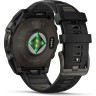 Смарт-часы GARMIN FENIX 8 – 47 мм, Solar Sapphire, титан с DLC-покрытием Carbon Gray и силиконовым ремешком черного/серого цвета