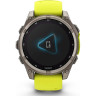 Смарт-часы GARMIN FENIX 8 – 47 мм, Solar Sapphire, титан с ярко-желтым/графитовым силиконовым ремешком