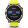 Смарт-часы GARMIN FENIX 8 – 47 мм, Solar Sapphire, титан с ярко-желтым/графитовым силиконовым ремешком
