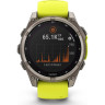 Смарт-часы GARMIN FENIX 8 – 47 мм, Solar Sapphire, титан с ярко-желтым/графитовым силиконовым ремешком