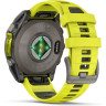 Смарт-часы GARMIN FENIX 8 – 47 мм, Solar Sapphire, титан с ярко-желтым/графитовым силиконовым ремешком