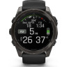Смарт-часы GARMIN FENIX 8 – 51 мм, AMOLED Sapphire, титан с DLC-покрытием Carbon Gray и силиконовым ремешком черного/серого цвета