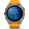 Смарт-часы GARMIN FENIX 8 – 51 мм, AMOLED Sapphire, титан с силиконовым ремешком цвета Spark Orange/Graphite