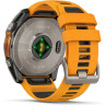 Смарт-часы GARMIN FENIX 8 – 51 мм, AMOLED Sapphire, титан с силиконовым ремешком цвета Spark Orange/Graphite