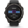 Смарт-часы GARMIN FENIX 8 – 51 мм, Solar Sapphire, титан с DLC-покрытием Carbon Gray и силиконовым ремешком черного/серого цвета