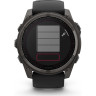 Смарт-часы GARMIN FENIX 8 – 51 мм, Solar Sapphire, титан с DLC-покрытием Carbon Gray и силиконовым ремешком черного/серого цвета