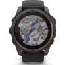 Смарт-часы GARMIN FENIX 8 – 51 мм, Solar Sapphire, титан с DLC-покрытием Carbon Gray и силиконовым ремешком черного/серого цвета