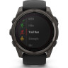 Смарт-часы GARMIN FENIX 8 – 51 мм, Solar Sapphire, титан с DLC-покрытием Carbon Gray и силиконовым ремешком черного/серого цвета