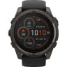 Смарт-часы GARMIN FENIX 8 – 51 мм, Solar Sapphire, титан с DLC-покрытием Carbon Gray и силиконовым ремешком черного/серого цвета