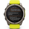 Смарт-часы GARMIN FENIX 8 – 51 мм, Solar Sapphire, титан с ярко-желтым/графитовым силиконовым ремешком