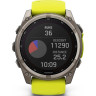 Смарт-часы GARMIN FENIX 8 – 51 мм, Solar Sapphire, титан с ярко-желтым/графитовым силиконовым ремешком