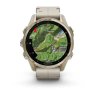 Смарт-часы GARMIN FENIX 8 AMOLED (43 мм) Sapphire золотистий/известняково-серый кожаный ремешок