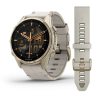 Смарт-часы GARMIN FENIX 8 AMOLED (43 мм) Sapphire золотистий/известняково-серый кожаный ремешок