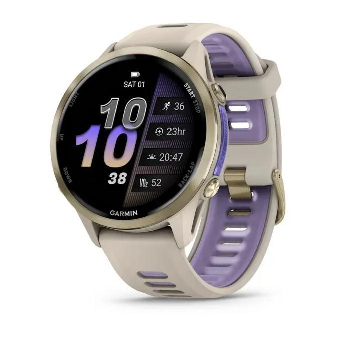 Смарт-часы GARMIN FORERUNNER 970 золотистый титан французский серый/индиго