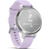 Смарт-часы GARMIN LILY 2 ACTIVE серебристые с силиконовым ремешком цвета фиолетовый жасмин