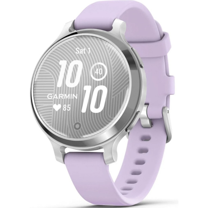 Смарт-часы GARMIN LILY 2 ACTIVE серебристые с силиконовым ремешком цвета фиолетовый жасмин