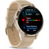 Смарт-часы GARMIN VENU 3S SOFT GOLD STAINLESS STEEL BEZEL WITH FRENCH GRAY CASE AND LEATHER BAND