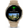 Смарт-часы GARMIN VENU 3S SOFT GOLD STAINLESS STEEL BEZEL WITH FRENCH GRAY CASE AND LEATHER BAND