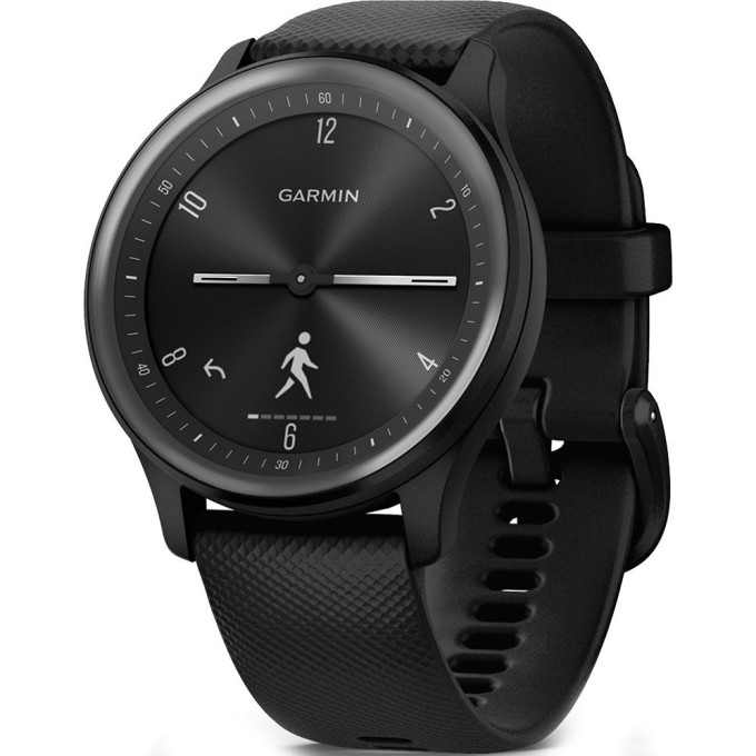 Смарт-часы GARMIN VIVOMOVE SPORT черные с серым безелем и силиконовым ремешком