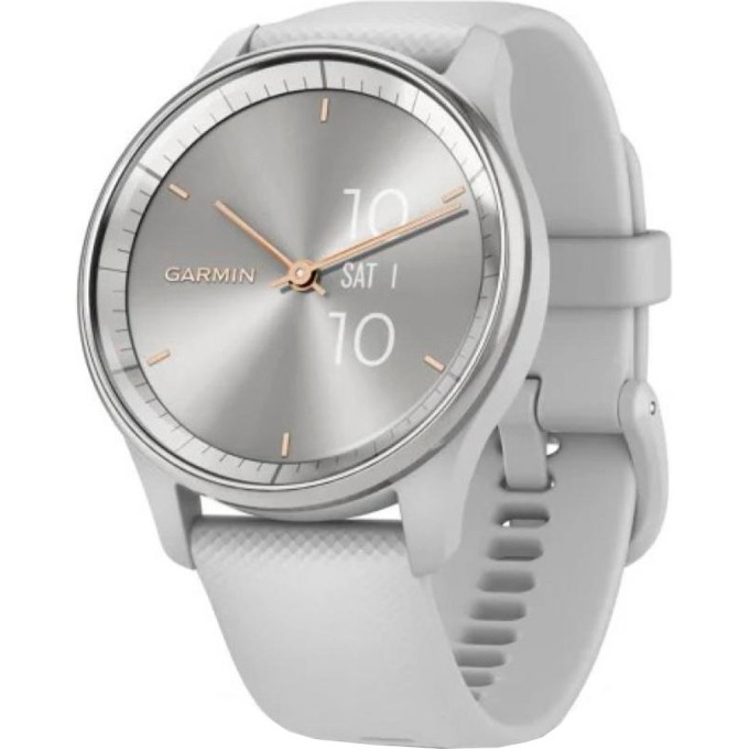 Смарт-часы GARMIN VIVOMOVE TREND с серебристым стальным безелем, серыми корпусом и ремешком