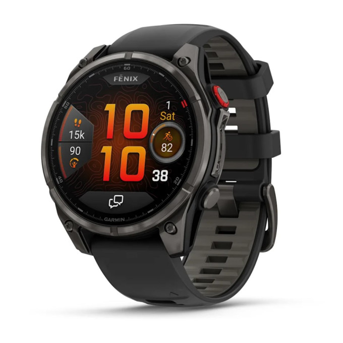 Умные часы GARMIN FENIX 8 PRO 47mm Amoled Sapphire Lens Titanium With Graphite/Black Silicone Band