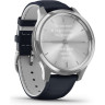 Часы GARMIN VIVOMOVE LUXE серебристый с итальянским кожаным темно-синим ремешком