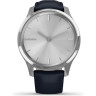 Часы GARMIN VIVOMOVE LUXE серебристый с итальянским кожаным темно-синим ремешком