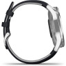 Часы GARMIN VIVOMOVE LUXE серебристый с итальянским кожаным темно-синим ремешком