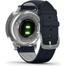 Часы GARMIN VIVOMOVE LUXE серебристый с итальянским кожаным темно-синим ремешком