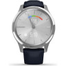 Часы GARMIN VIVOMOVE LUXE серебристый с итальянским кожаным темно-синим ремешком