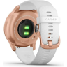 Часы GARMIN VIVOMOVE STYLE розовое золото с белым силиконовым ремешком